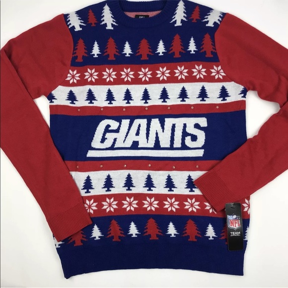 Ny Giants Ugly Christmas Sweater Light 
